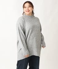 OLFAV01099 eur3(エウルキューブ) 【大きいサイズ】ふわふわヤクウールモックネックニット グレー(92)
