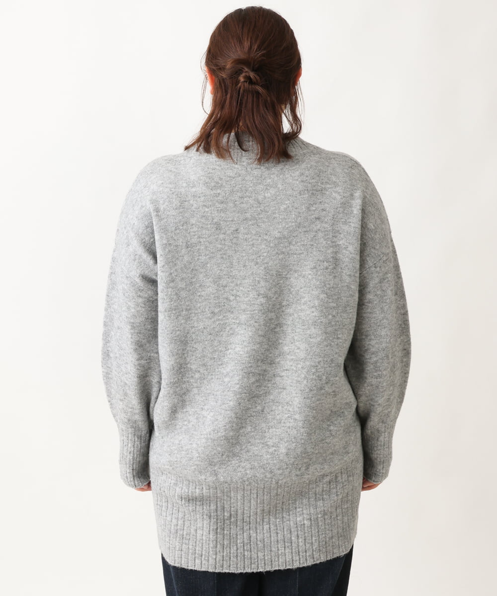 OLFAV01099 eur3(エウルキューブ) 【大きいサイズ】ふわふわヤクウールモックネックニット グレー(92)