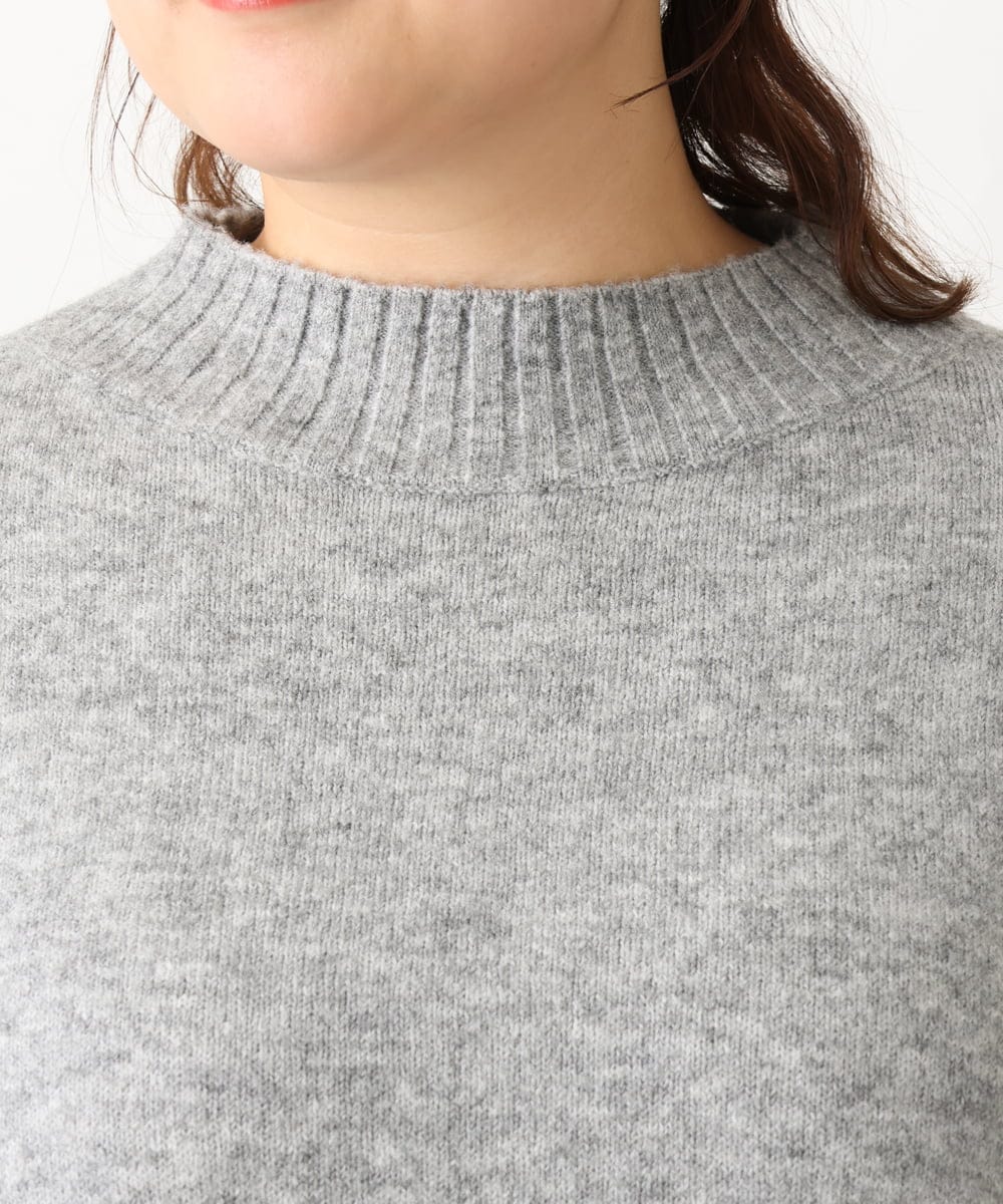OLFAV01099 eur3(エウルキューブ) 【大きいサイズ】ふわふわヤクウールモックネックニット グレー(92)