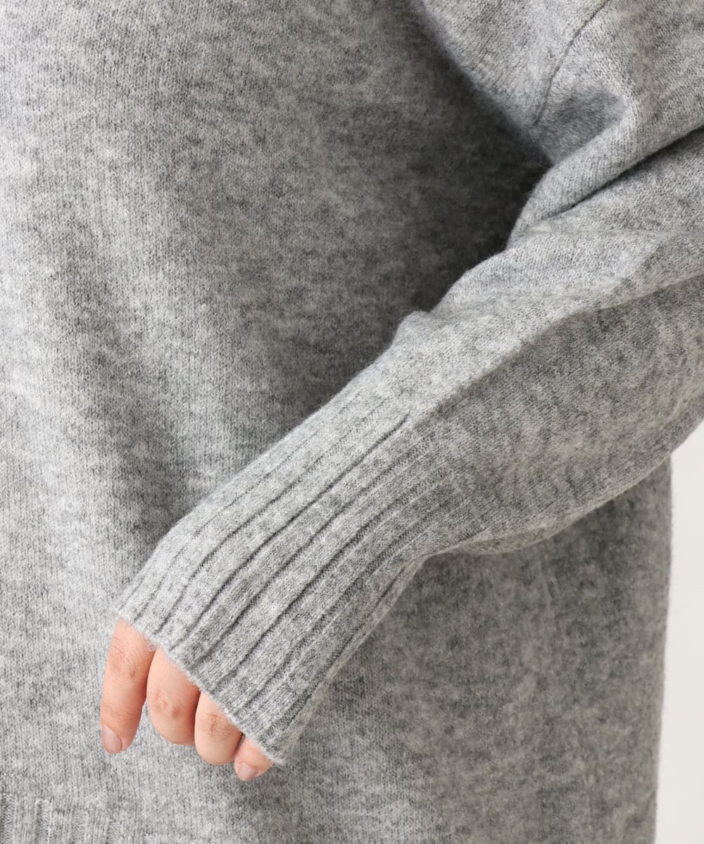 OLFAV01099 eur3(エウルキューブ) 【大きいサイズ】ふわふわヤクウールモックネックニット グレー(92)