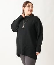 OLFAV01099 eur3(エウルキューブ) 【大きいサイズ】ふわふわヤクウールモックネックニット ブラック(94)