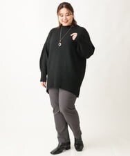 OLFAV01099 eur3(エウルキューブ) 【大きいサイズ】ふわふわヤクウールモックネックニット ブラック(94)