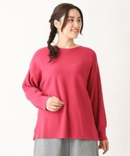 OLFAV03054 eur3(エウルキューブ) 新色追加！豊富な8色【大きいサイズ/11号サイズあり】洗えるドロップショルダーもちもちニット 新色！ピンク(03)