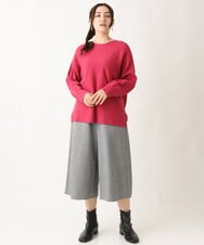 OLFAV03054 eur3(エウルキューブ) 新色追加！豊富な8色【大きいサイズ/11号サイズあり】洗えるドロップショルダーもちもちニット 新色！ピンク(03)