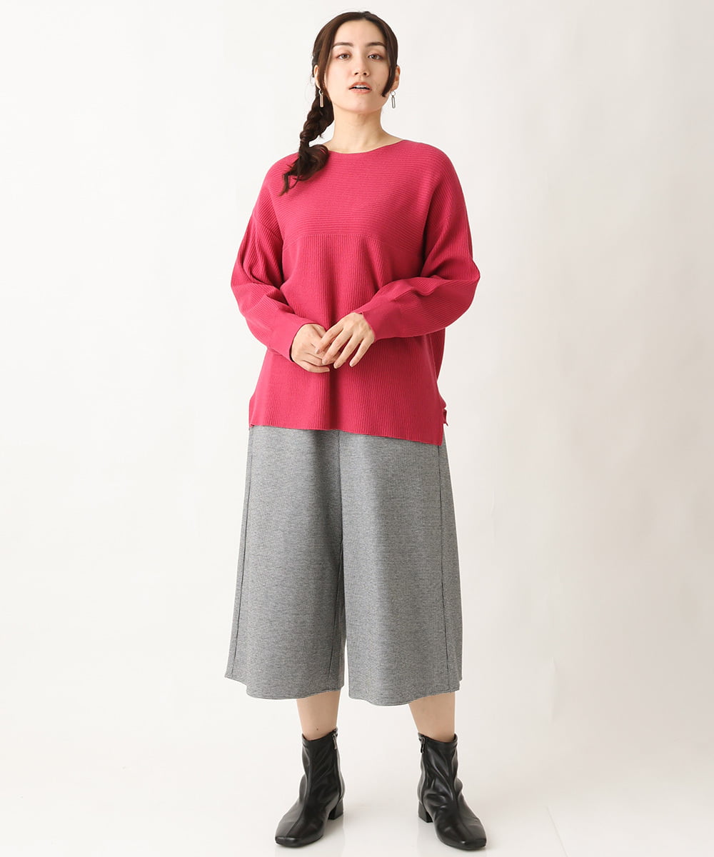OLFAV03054 eur3(エウルキューブ) 新色追加！豊富な8色【大きいサイズ/11号サイズあり】洗えるドロップショルダーもちもちニット 新色！ピンク(03)