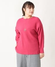 OLFAV03054 eur3(エウルキューブ) 新色追加！豊富な8色【大きいサイズ/11号サイズあり】洗えるドロップショルダーもちもちニット 新色！ピンク(03)