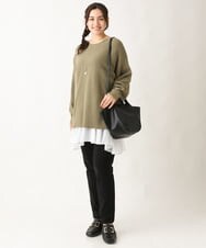 OLFAV03054 eur3(エウルキューブ) 新色追加！豊富な8色【大きいサイズ/11号サイズあり】洗えるドロップショルダーもちもちニット 新色！カーキ(36)