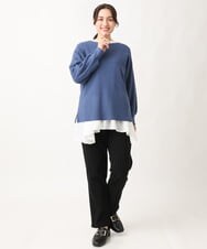 OLFAV03054 eur3(エウルキューブ) 新色追加！豊富な8色【大きいサイズ/11号サイズあり】洗えるドロップショルダーもちもちニット ブルー(55)