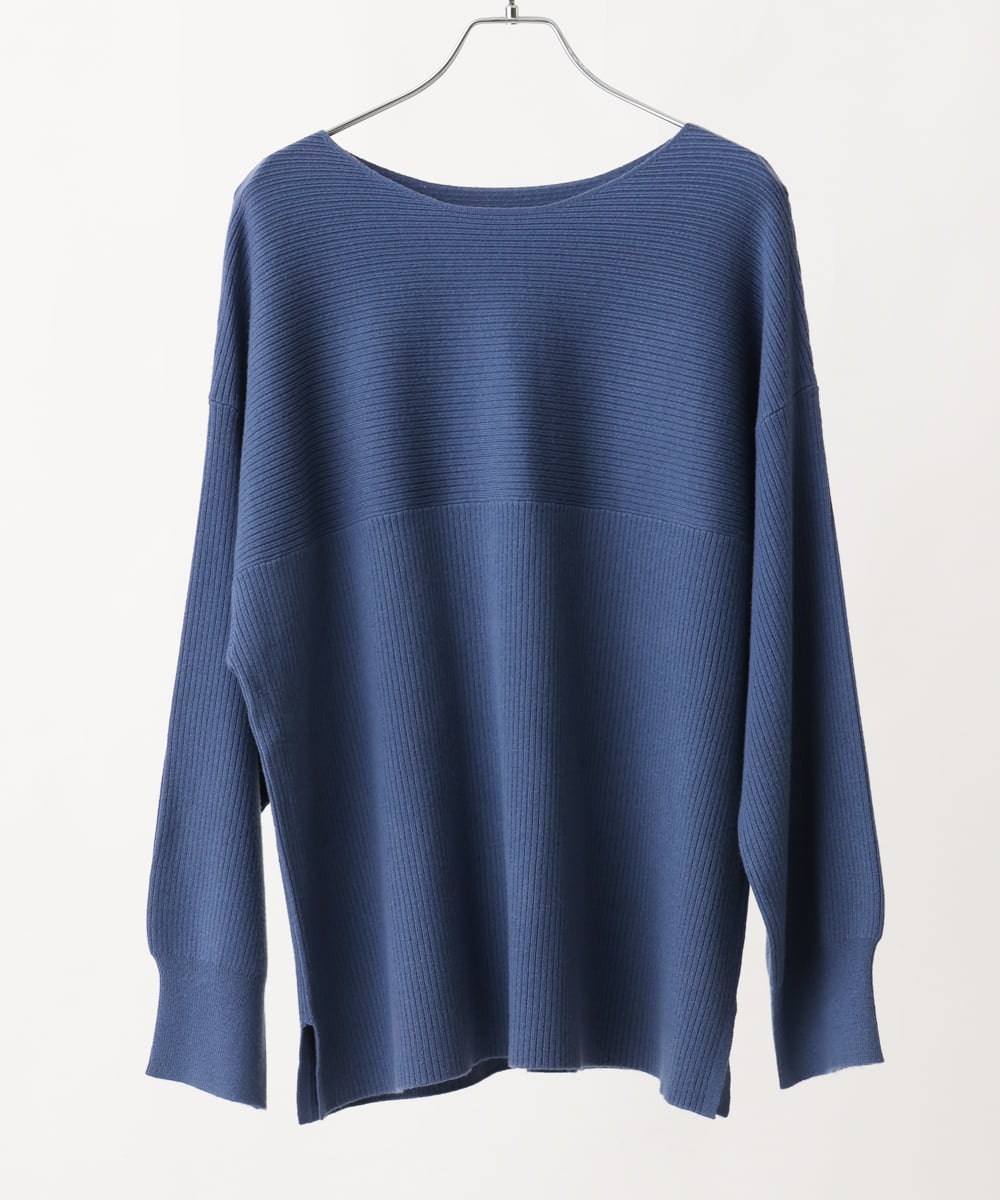 OLFAV03054 eur3(エウルキューブ) 新色追加！豊富な8色【大きいサイズ/11号サイズあり】洗えるドロップショルダーもちもちニット ブルー(55)
