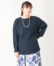 OLFAV03054 eur3(エウルキューブ) 新色追加！豊富な8色【大きいサイズ/11号サイズあり】洗えるドロップショルダーもちもちニット 新色！ネイビー(57)