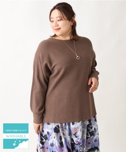 OLFAV03054  新色追加！豊富な8色【大きいサイズ/11号サイズあり】洗えるドロップショルダーもちもちニット