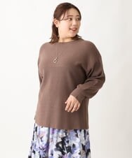 OLFAV03054 eur3(エウルキューブ) 新色追加！豊富な8色【大きいサイズ/11号サイズあり】洗えるドロップショルダーもちもちニット モカ(84)