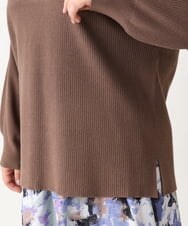 OLFAV03054 eur3(エウルキューブ) 新色追加！豊富な8色【大きいサイズ/11号サイズあり】洗えるドロップショルダーもちもちニット モカ(84)