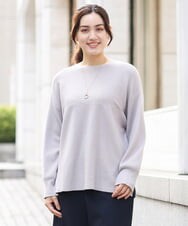 OLFAV03054 eur3(エウルキューブ) 新色追加！豊富な8色【大きいサイズ/11号サイズあり】洗えるドロップショルダーもちもちニット 新色！ライトグレー(91)