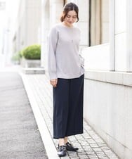 OLFAV03054 eur3(エウルキューブ) 新色追加！豊富な8色【大きいサイズ/11号サイズあり】洗えるドロップショルダーもちもちニット 新色！ライトグレー(91)