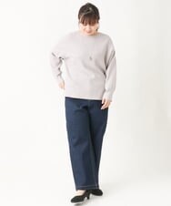 OLFAV03054 eur3(エウルキューブ) 新色追加！豊富な8色【大きいサイズ/11号サイズあり】洗えるドロップショルダーもちもちニット 新色！ライトグレー(91)