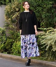 OLFAV03054 eur3(エウルキューブ) 新色追加！豊富な8色【大きいサイズ/11号サイズあり】洗えるドロップショルダーもちもちニット ブラック(94)