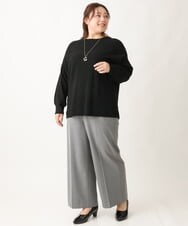 OLFAV03054 eur3(エウルキューブ) 新色追加！豊富な8色【大きいサイズ/11号サイズあり】洗えるドロップショルダーもちもちニット ブラック(94)