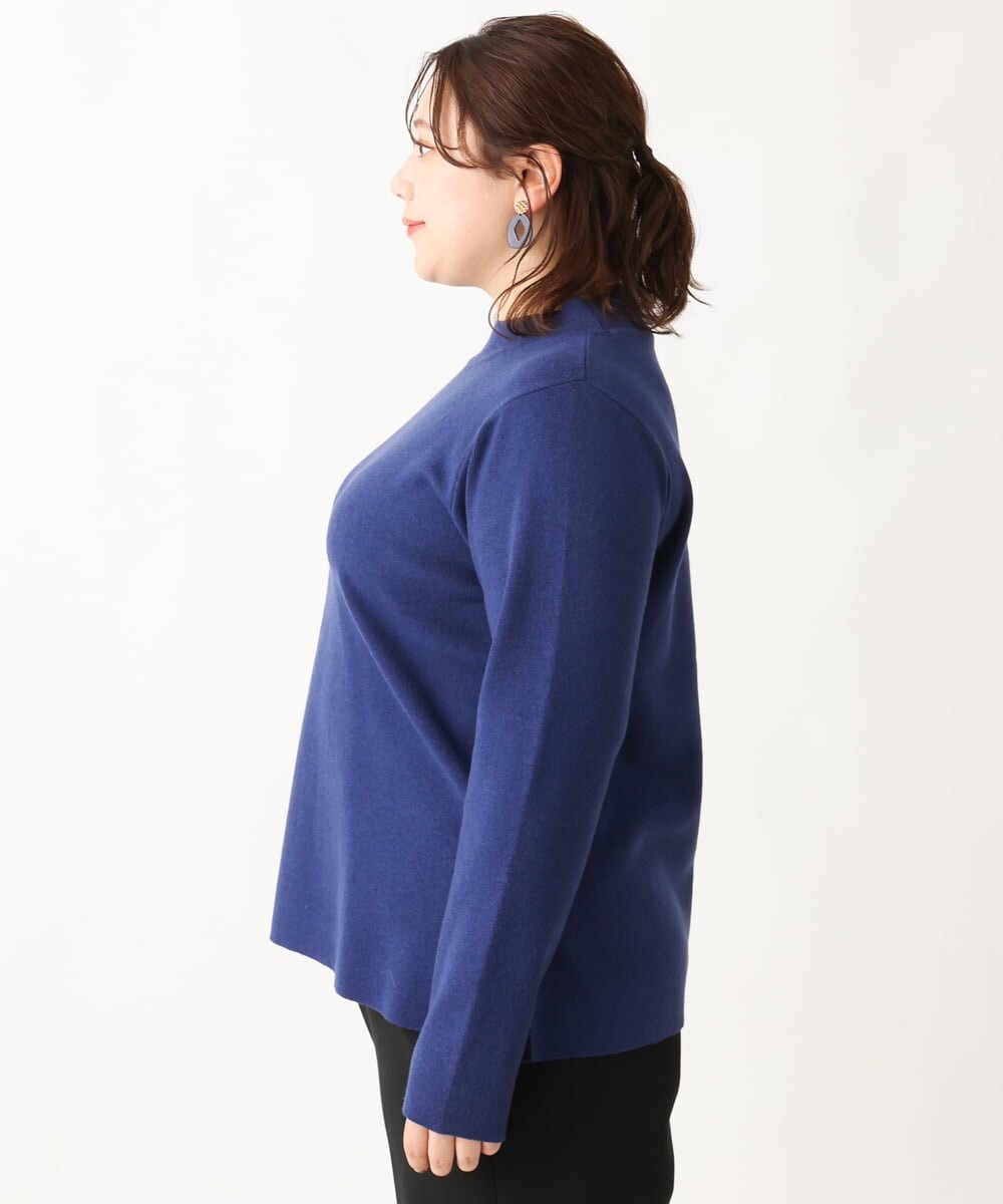 OLFAV05054 eur3(エウルキューブ) 【大きいサイズ/洗える】プチハイネックもちもちニット ブルー(55)