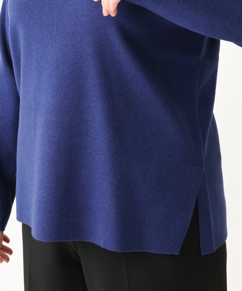 OLFAV05054 eur3(エウルキューブ) 【大きいサイズ/洗える】プチハイネックもちもちニット ブルー(55)