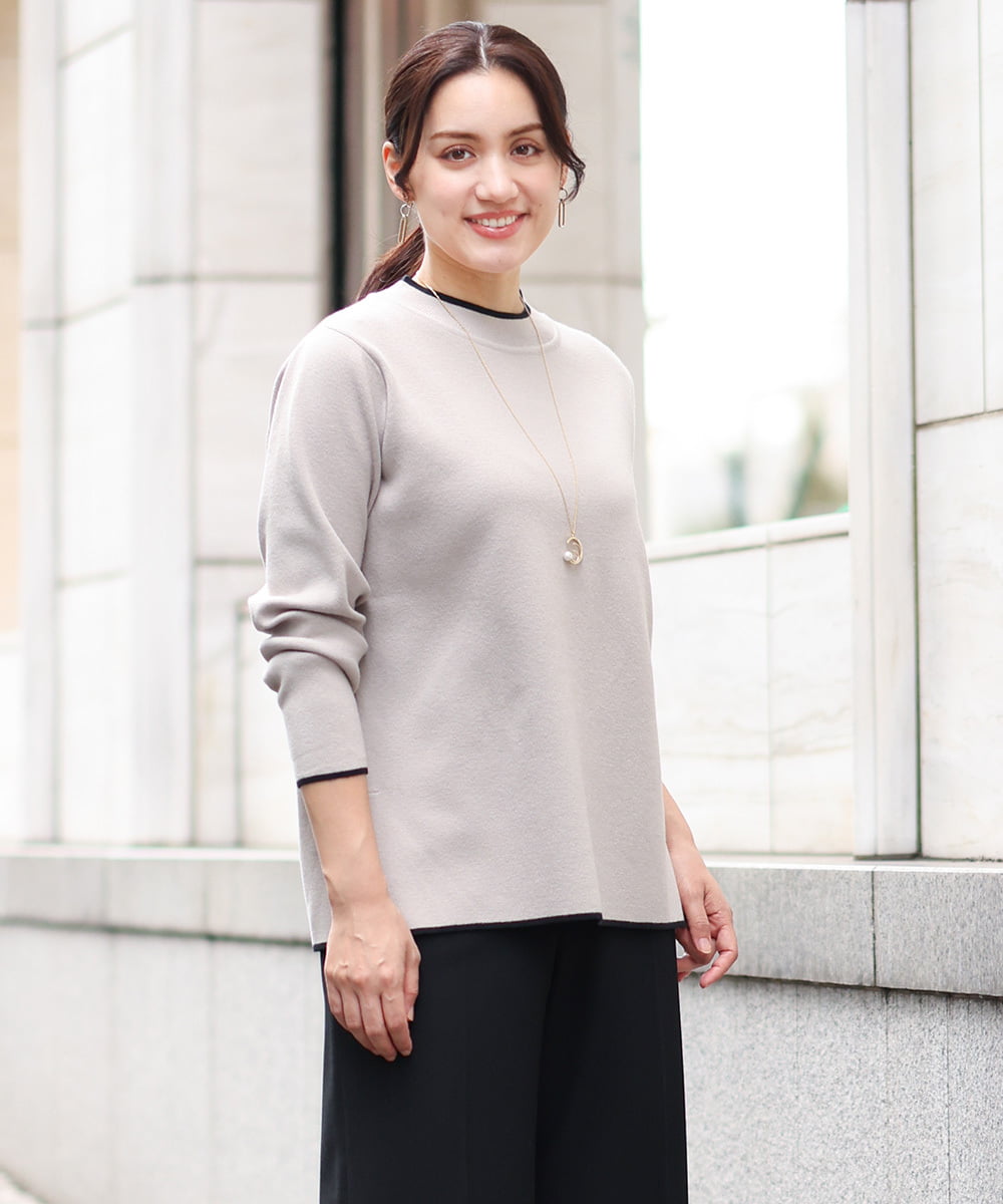 OLFAV05054 eur3(エウルキューブ) 【大きいサイズ/洗える】プチハイネックもちもちニット グレー(92)