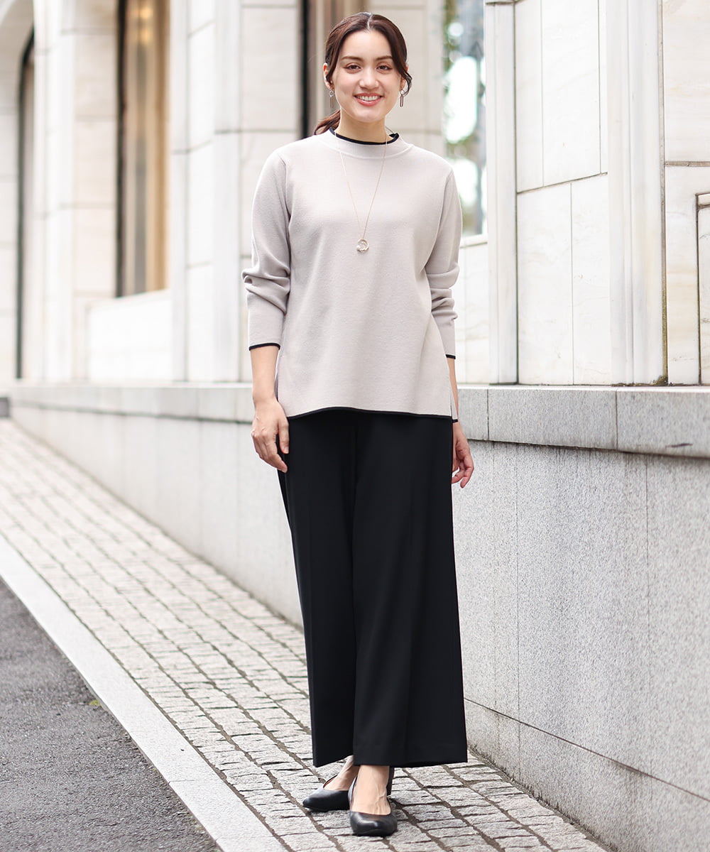 OLFAV05054 eur3(エウルキューブ) 【大きいサイズ/洗える】プチハイネックもちもちニット グレー(92)