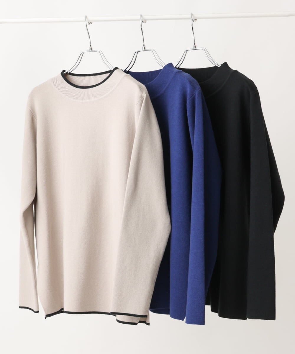 OLFAV05054 eur3(エウルキューブ) 【大きいサイズ/洗える】プチハイネックもちもちニット ブラック(94)