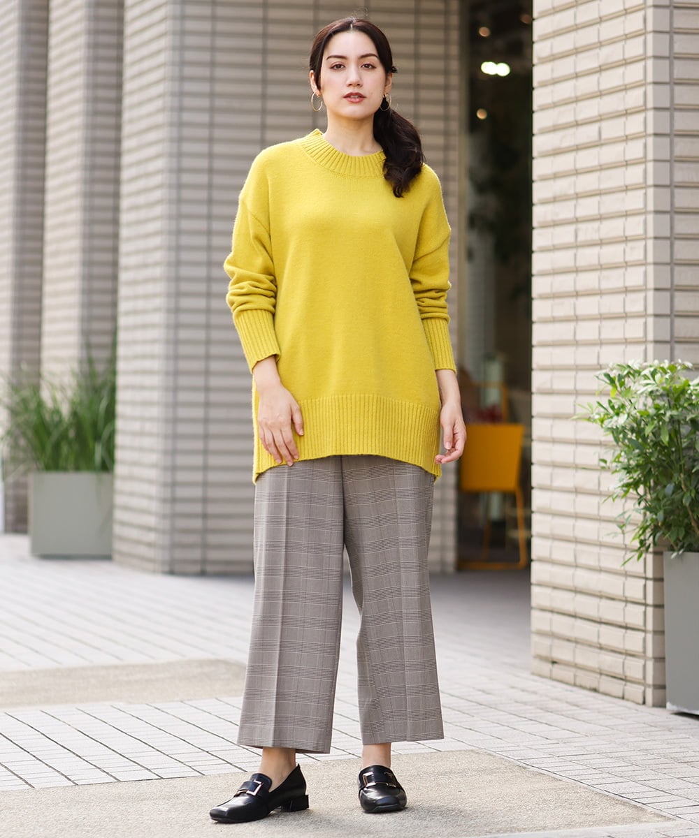OLFAV06079 eur3(エウルキューブ) 【大きいサイズ/a.v.v×eur3】洗えるバックスリットニット ライトイエロー(20)