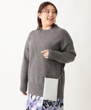 OLFAV06079 eur3(エウルキューブ) 【大きいサイズ/a.v.v×eur3】洗えるバックスリットニット ダークグレー(93)