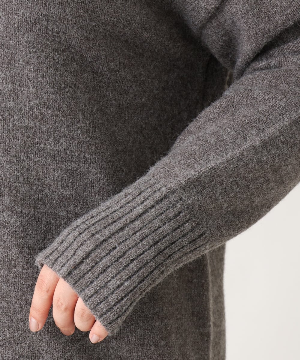 OLFAV06079 eur3(エウルキューブ) 【大きいサイズ/a.v.v×eur3】洗えるバックスリットニット ダークグレー(93)