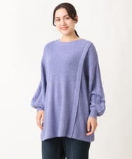 OLFAV14089 eur3(エウルキューブ) 【大きいサイズ】ふわふわケーブルニット ブルー(55)