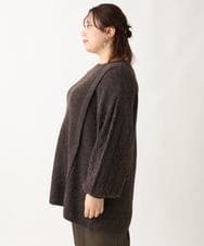 OLFAV14089 eur3(エウルキューブ) 【大きいサイズ】ふわふわケーブルニット ブラウン(87)