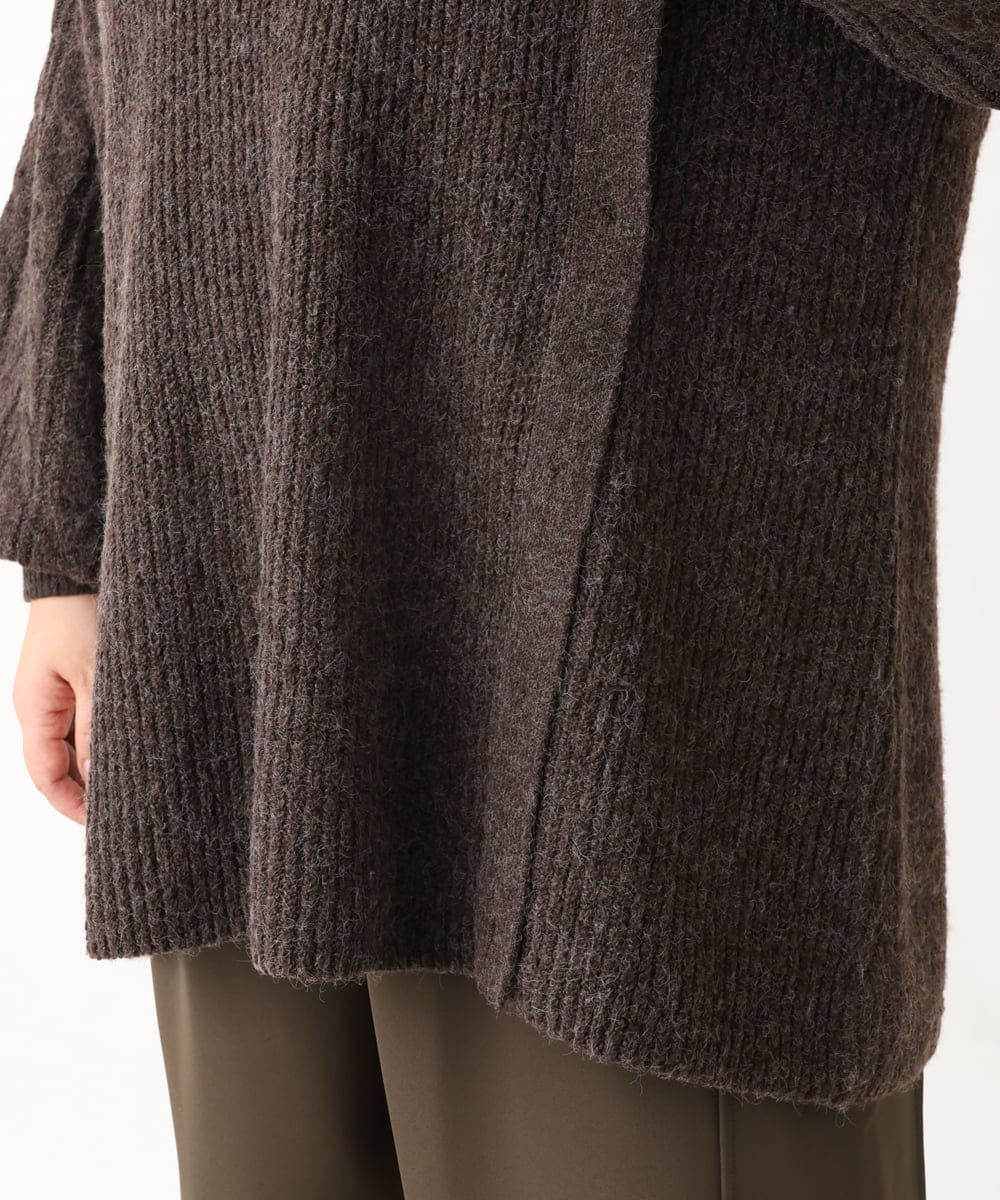 OLFAV14089 eur3(エウルキューブ) 【大きいサイズ】ふわふわケーブルニット ブラウン(87)