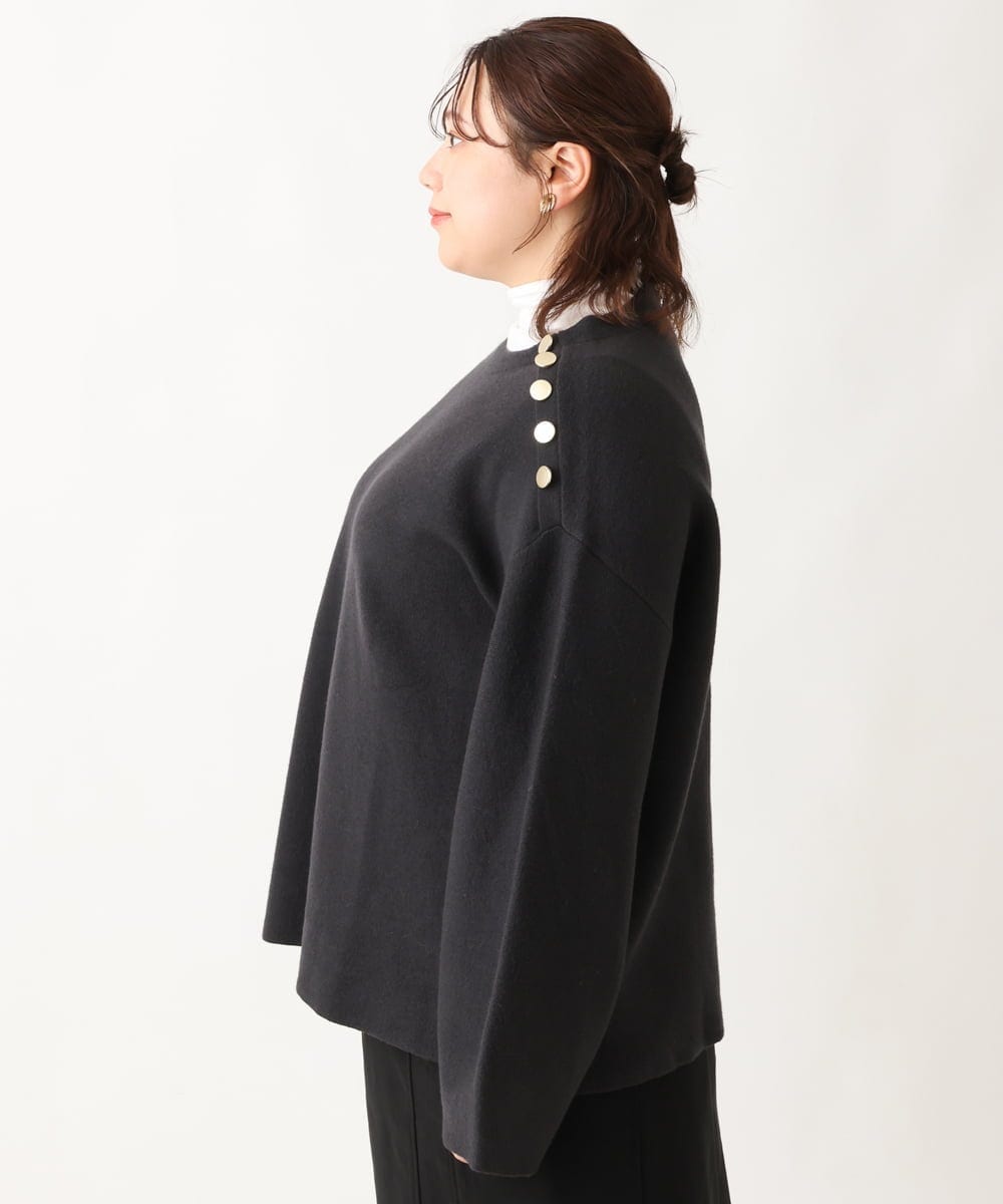OLFAV15069 eur3(エウルキューブ) 【大きいサイズ/a.v.v×eur3】メタルボタンニット ネイビー(57)