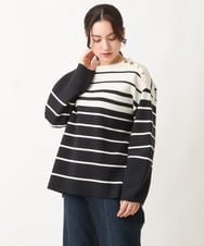 OLFAV15069 eur3(エウルキューブ) 【大きいサイズ/a.v.v×eur3】メタルボタンニット アイボリー(80)