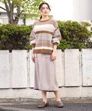 OLFAV22089 eur3(エウルキューブ) 【大きいサイズ】シャギーコンビニット ベージュ(82)