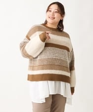 OLFAV22089 eur3(エウルキューブ) 【大きいサイズ】シャギーコンビニット ベージュ(82)