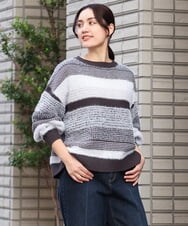 OLFAV22089 eur3(エウルキューブ) 【大きいサイズ】シャギーコンビニット ブラック(94)