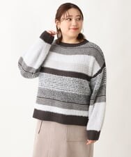 OLFAV22089 eur3(エウルキューブ) 【大きいサイズ】シャギーコンビニット ブラック(94)