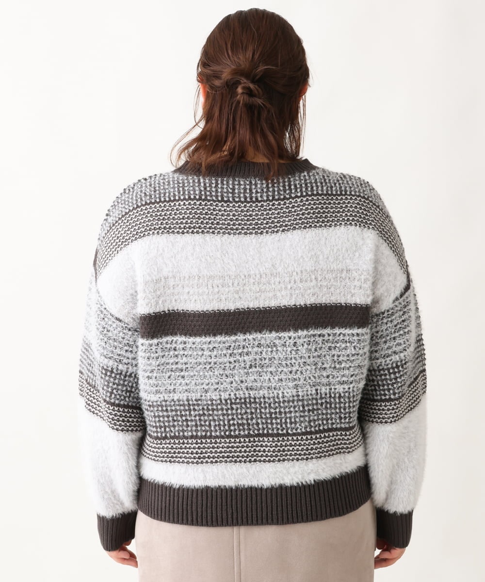 OLFAV22089 eur3(エウルキューブ) 【大きいサイズ】シャギーコンビニット ブラック(94)