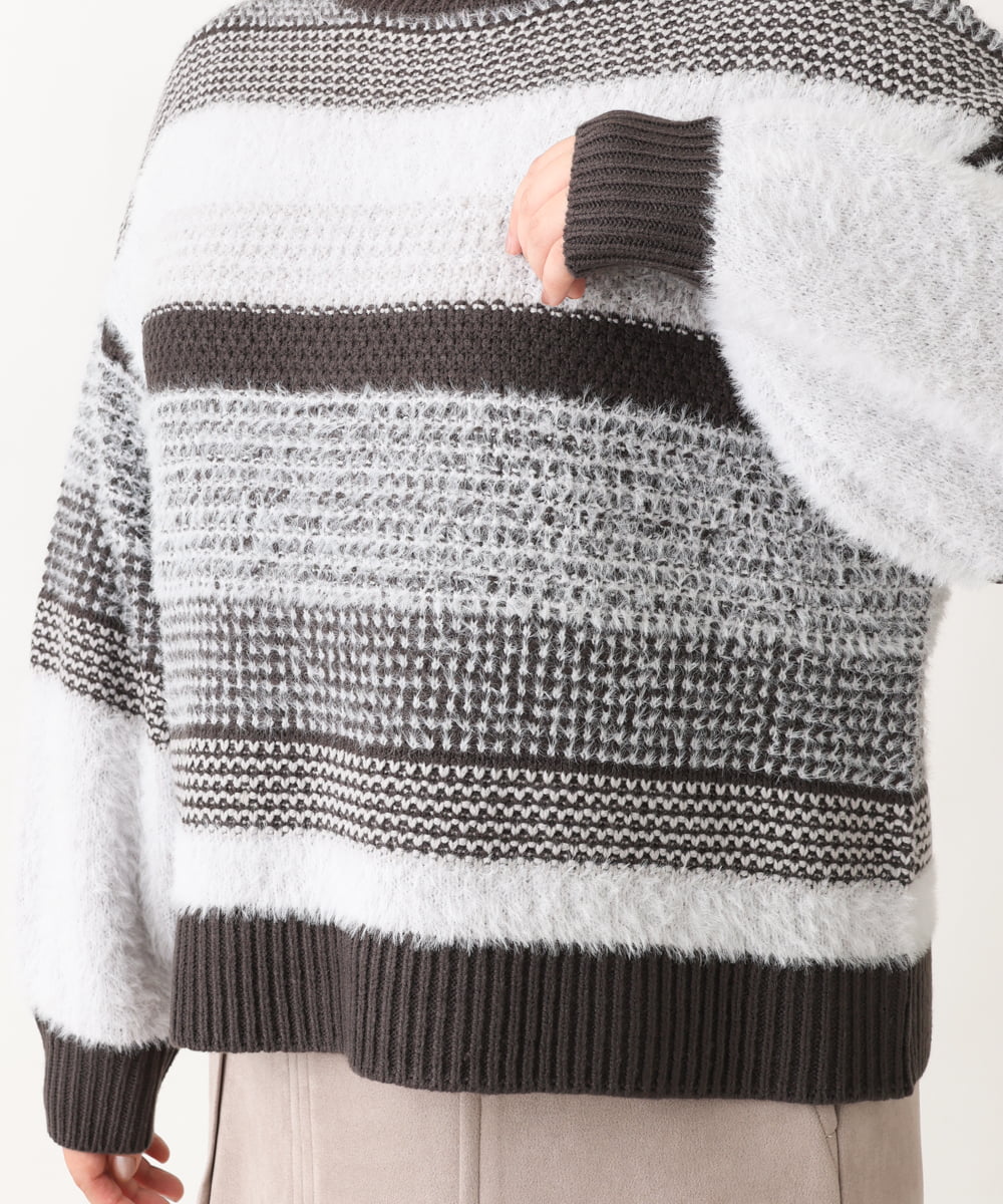 OLFAV22089 eur3(エウルキューブ) 【大きいサイズ】シャギーコンビニット ブラック(94)