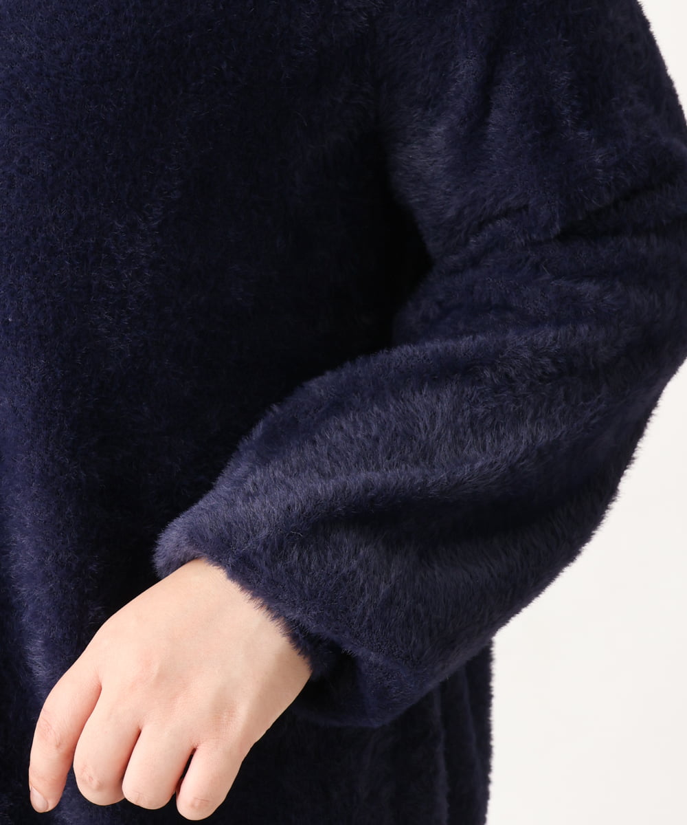OLFAV23089 eur3(エウルキューブ) 【大きいサイズ/11号サイズあり】シャギーオフふわふわタートルニット ネイビー(57)