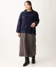 OLFAV23089 eur3(エウルキューブ) 【大きいサイズ/11号サイズあり】シャギーオフふわふわタートルニット ネイビー(57)