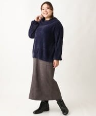 OLFAV23089 eur3(エウルキューブ) 【大きいサイズ/11号サイズあり】シャギーオフふわふわタートルニット ネイビー(57)