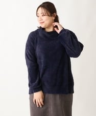 OLFAV23089 eur3(エウルキューブ) 【大きいサイズ/11号サイズあり】シャギーオフふわふわタートルニット ネイビー(57)