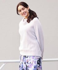 OLFAV23089 eur3(エウルキューブ) 【大きいサイズ/11号サイズあり】シャギーオフふわふわタートルニット ライトグレー(91)