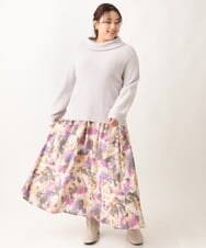 OLFAV23089 eur3(エウルキューブ) 【大きいサイズ/11号サイズあり】シャギーオフふわふわタートルニット ライトグレー(91)