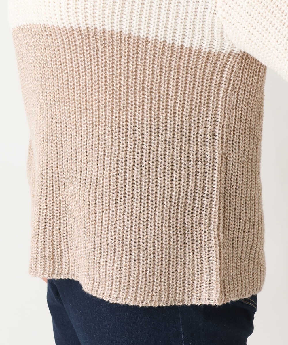 OLFAV25099 eur3(エウルキューブ) 【大きいサイズ】スパンコールコンビニット ベージュ(82)