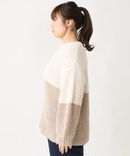 OLFAV25099 eur3(エウルキューブ) 【大きいサイズ】スパンコールコンビニット ベージュ(82)