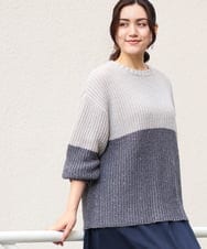 OLFAV25099 eur3(エウルキューブ) 【大きいサイズ】スパンコールコンビニット ライトグレー(91)